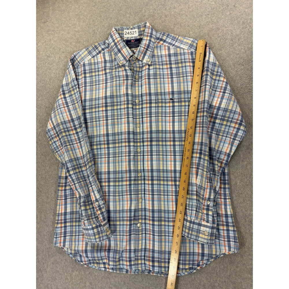 Vineyard Vines Slim Fit TUCKER Plaid Button Down Shirt (Men's Large) Blue - Picture 5 of 11